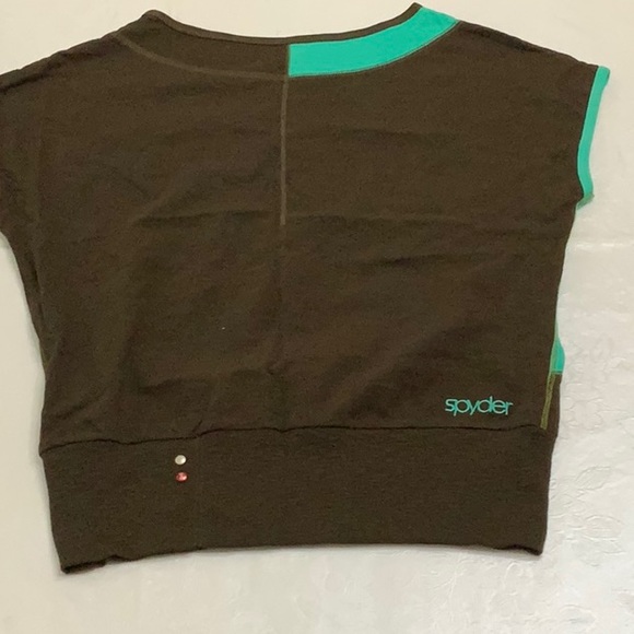 Spyder SLUB ATHLETIC TOP - Brown/Aqua - Picture 2 of 12